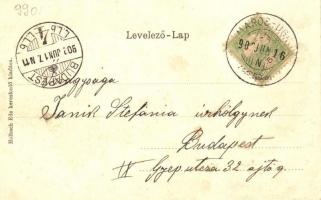 Marosvásárhely, Targu Mures; Széchenyi tér, Holbach Ede kiadása, Humoros részeges lap Art Nouveau li...