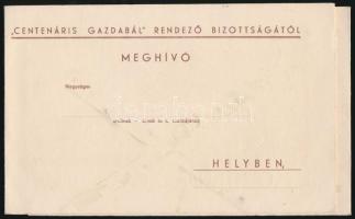 1948 Hódmezővásárhely, meghívó a Centenáris Gazdabálra