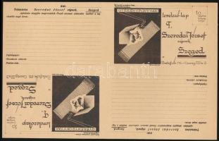 cca 1920 6 db előre címzett felvágatlan reklám levelezőlap Szeredai József szegedi kereskedőnek