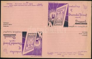 cca 1920 6 db előre címzett felvágatlan reklám levelezőlap Szeredai József szegedi kereskedőnek