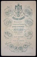 cca 1900 Japán ruhás lány, Zelesny Károly (Pécs), jó állapotban, 16x10 cm