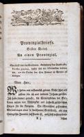 Pascal, Blaise: Provinzialbriefe über die Sittenlehre und Politik der Jesuiten. Lemgo, 1773, Meyersc...