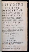 Rollin, M.: Hisotire ancienne. 4. köt. Párizs, 1733, Estienne. Károlyi György gróf (1802-1877) ex libris-ével, félbőr kötésben, jó állapotban.