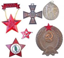 6db-os vegyes magyar és külföldi jelvény és kitüntetés, közte ~1970. "A Szocialista Kultúráért" zománcozott Br jelvény T:2-3 6pcs of various badges and pins, including ~1970. "For the Socialis Culture" enamelled Br badge C:XF-F