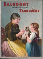 cca 1910 Kalodont litho reklámkártya / Toothpaste litho advertisement, 13×9,5 cm