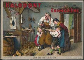 cca 1910 Kalodont litho reklámkártya / Toothpaste litho advertisement, 13×9,5 cm