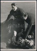 1940 Berlin, A magyar futballválogatott németországi szereplésén készült fotók, 4 db, 13x18 cm
