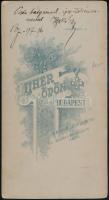 1897 Hegedűs Gyula(1970-1931) színész keményhátú portréja, hátoldalon testvérének szóló ajánlással, ...