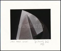 1983 Jankovszky György(1946-): New York, World Trade Center, feliratozva, aláírt, pecséttel jelzett, kartonra kasírozva, 12,5x17,5 cm / György Jankovszky(1946-): New York, World Trade Center, with artists stamp on the verso, 12,5x17,5 cm