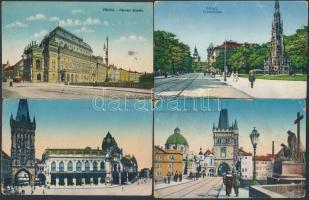 Praha, Prag - 7 db RÉGI városképes lap, vegyes minőség / 7 pre-1945 town-view postcards, mixed quality