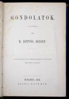 Eötvös József: Gondolatok. Bp., 1874, Ráth Mór. Második kiadás. Kiadói illusztrált aranyozott egészv...