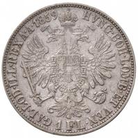 Ausztria 1859M 1Fl Ag "Ferenc József" Milánó (12,23g) T:2-,3 / Austria 1859M 1 Florin Ag &...