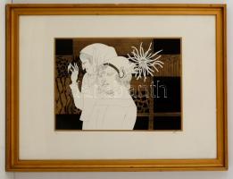 Szász Endre (1926-2003): Fiatalság. Szitanyomat (10/100), papír, jelzett, üvegezett keretben, 36×45 cm