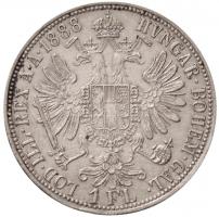 Ausztria 1888. 1 Fl Ag "Ferenc József" (12,38g) T:1- / Austria 1888. 1 Florin Ag "Fra...