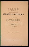 1893 A lőcsei M. Kir. Állami Első Rendű Felsőbb Leányiskola tizenkettedik értesítője az 1892/1893. t...
