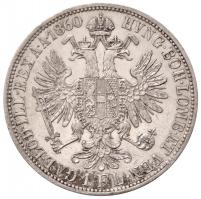 Ausztria 1860A 1 Fl Ag "Ferenc József" (12,31g) T:1- ph., kis patina / Austria 1860A 1 Flo...