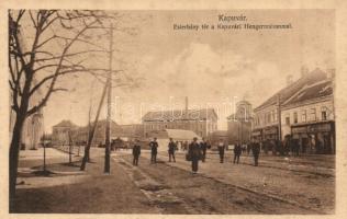 Kapuvár, Esterházy tér a Kapuvári Hengermalommal (ragasztónyom / gluemark)