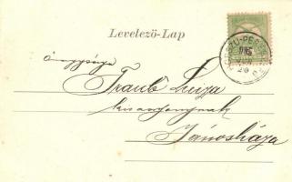 Hosszúpereszteg, Utcakép postával, Római katolikus templom, iskola és plébánia, Mária szobor, Art No...