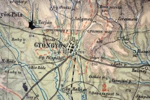 1881 Heves megye térképe,  1:225.000, rajzolta Kogutowicz Manó, tervezte Gönczy Pál, Bp., Posner Kár...