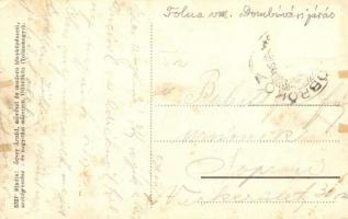 1926 Döbrőköz, Fő tér és Piac tér templommal, Szentháromság szobor. Lőcsey Árpád kiadása (EK)