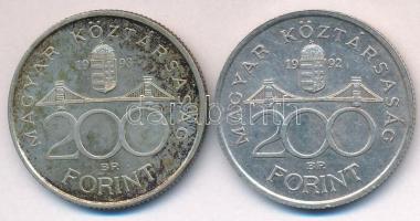 1992-1993. 200Ft Ag "MNB" (2x) T:2 patina
Adamo F13