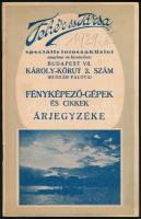 1929 Bp., Fehér és Társa speciális fotószaküzlet fényképezőgépek és cikkek árjegyzéke, képekkel, 32p