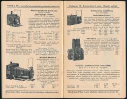 1929 Bp., Fehér és Társa speciális fotószaküzlet fényképezőgépek és cikkek árjegyzéke, képekkel, 32p