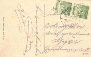 Kőszeg. Szabóhegy, vendéglő, úr távcsővel (teleszkóp). Róth Jenő kiadása