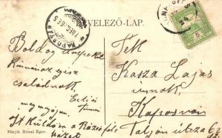 Kunhegyes, Schwarcz Izidor áruháza, Első Temetkezési Vállalat, Erzsike és Sanyika képével. Fényk. Ró...