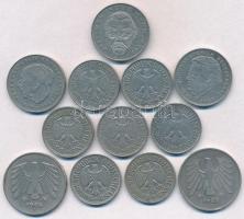 NSZK 1950-1996. 1M (7x) + 2M (3xklf) + 5M (2xklf) T:2,2- ph.
FRG 1950-1996. 1 Mark (7x) + 2 Mark (3...