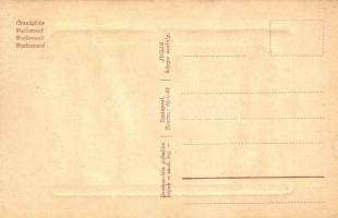 Budapest I. Királyi vár; Grainer-féle gobeline képeslap / textile card