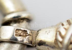 Millefiori karkötő ezüst (Ag.) kapoccsal, egyik szemen apró csorbával, 11+2 db üvegszemmel, jelzett ...