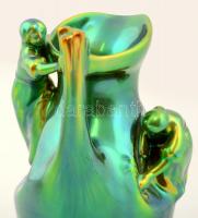 Zsolnay figurális kancsó, eozin mázas, jelzett, hibátlan, m:15 cm