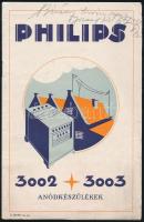 cca 1929 A Philips 3002 és 3003 anódkészülékek és rádiótöltők prospektusa, 2 db