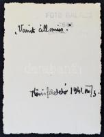 1941 Körösfeketetó, vasútállomás, fotó, hátulján feliratozva, 8,5×6 cm