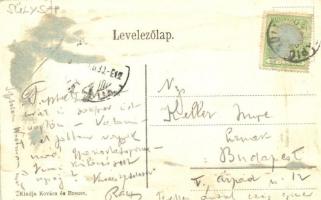 Tápiósüly, utcakép gémeskúttal. Kovács és Breuer kiadása (ragasztónyom / gluemark)