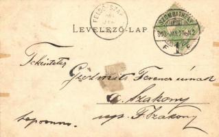 Szombathely, Olad; Rózsavár étterem kerthelyisége. Apfel H. C. (vágott / cut)