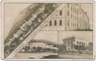 Csíkszereda, Miercurea Ciuc; látkép, Igazságügyi palota / general view, Justice palace (kopott sarkak / worn corners)