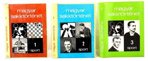 Magyar sakktörténet 1-3. kötet. Szerk.: Barcza Gedeon, Földeák Árpád. Bp., 1975-1989, Sport. Kiadói ...