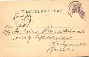 1900 Siklós, Vár, Siklós-Vókány vasútállomás, Schwidernoch Károly floral, Art Nouveau, litho (Rb)