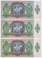 1936. 10P (7x) "*078" csillagos sorozatszámmal, sorszámkövetők T:I,I- / Hungary 1936. 10 P...