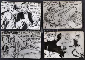 4 db erotikus rajz, fotóméretben, 6,5×10 cm