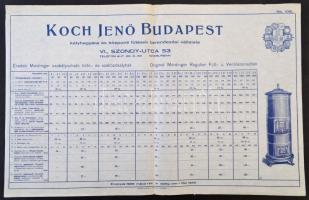 1929-1935 Koch Jenő Kályhagyár és Központi Fűtések Berendezési Vállalatának képekkel illusztrált árj...