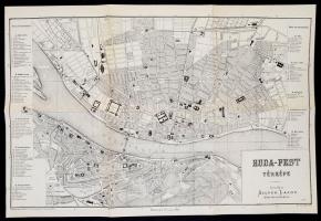 Budapest térképe, kiad.: Aigner Lajos, az 1870-es eredeti 1988-as reprintje, 40,5×60 cm