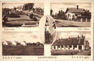 Balatonszéplak, vasútállomás, parkrészlet, B. Sz. K. R. T. - üdülő (EK)