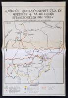 A "Nógrádi"-partizáncsoport útja és működése a salgótarjáni szénmedencében 1944 végén, térkép, 1:500000, 30×20 cm
