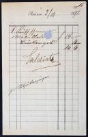 1871 Pest, Schwanfelder&Staffenberger díszes számla