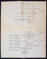 cca 1900 3 db nemesi leszármazási táblázat, köztük Zichy is