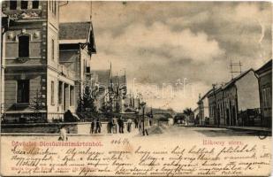 1906 Dicsőszentmárton, Tarnaveni, Diciosanmartin; Rákóczy utca. Dosztál Kálmán kiadása / street (Rb)