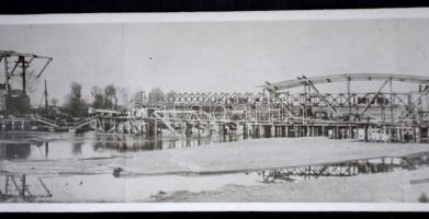 cca 1920-1940 M. Kir. 101. vasútépítő ezred fotó, 3 db, 3.5x23.5 cm